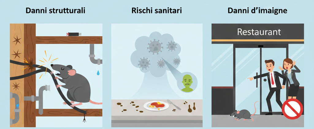 Rischi di un'infestazione da roditori: danni strutturali, sanitari e d'immagine